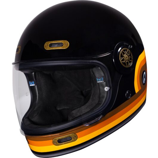 Black Orbit Retrograde ECE R22.06 Motorcycle Helmet - Gloss Black / 53-54cm | XS