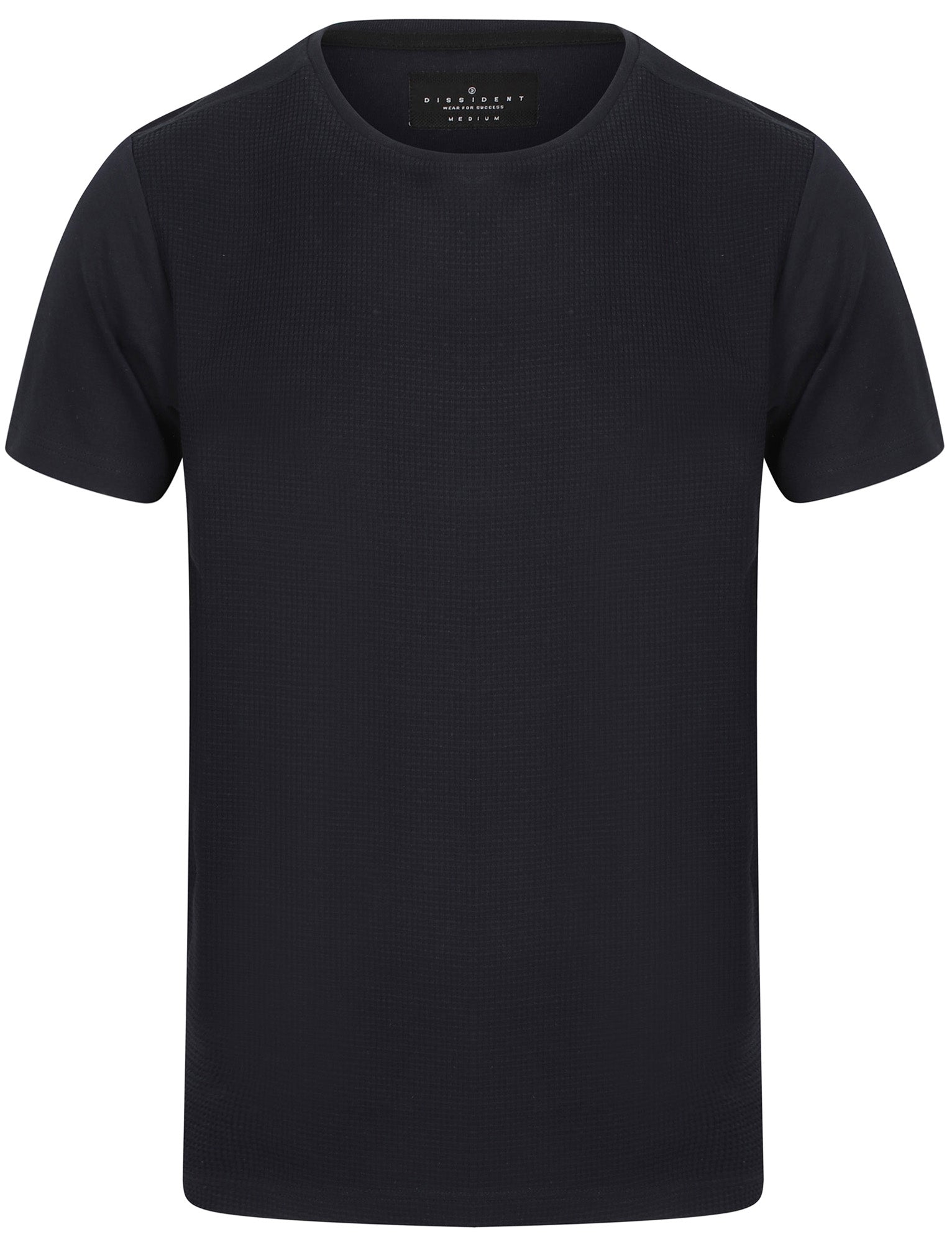 T-Shirts Lukin Waffle Textured Crew Neck T-Shirt In True Navy - Dissident / S - Tokyo Laundry