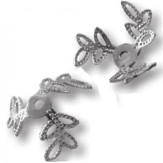 Trimits Leaf Filigree Cap Findings (Value Pack of 5) Silver